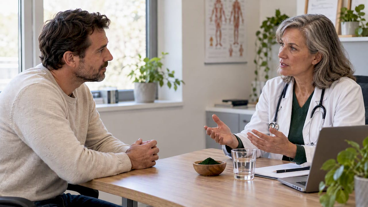 Patiënt bespreekt spirulina-allergie met de huisarts