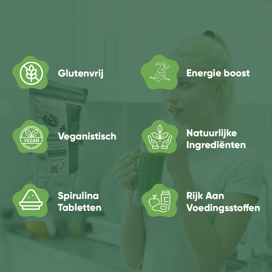 Spirulina tabletten 500mg - 500 stuks