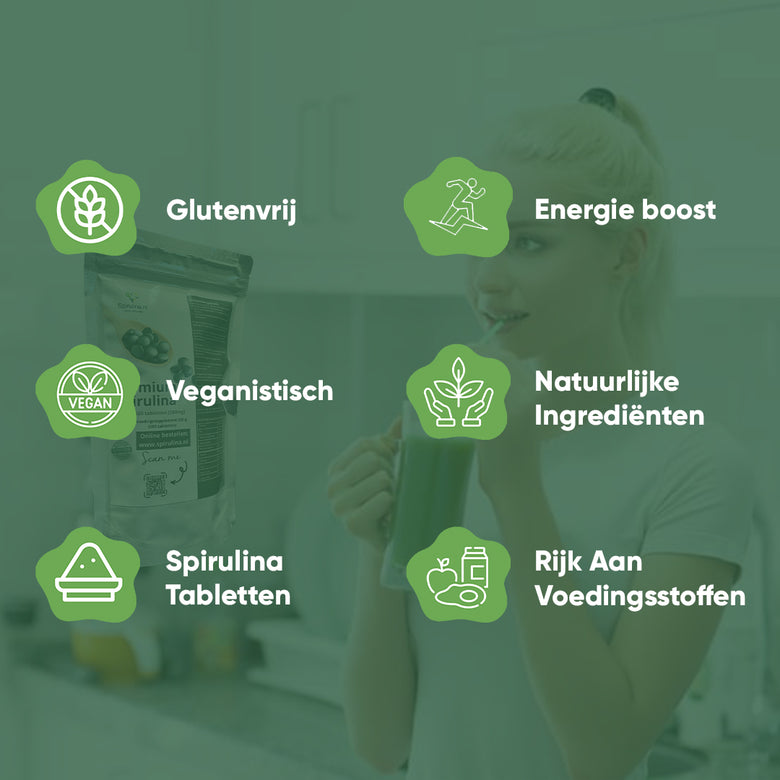 Spirulina tabletten 500mg - 500 stuks
